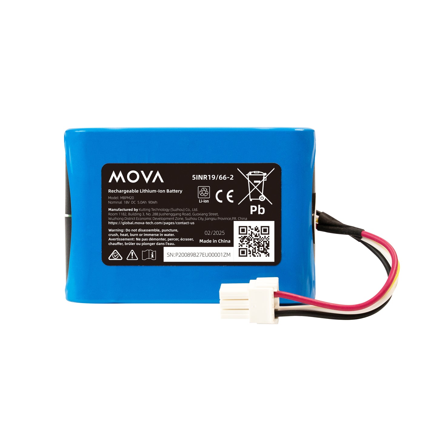 Oplaadbare lithium-ion batterij 18V DC 5,0Ah (90Wh)