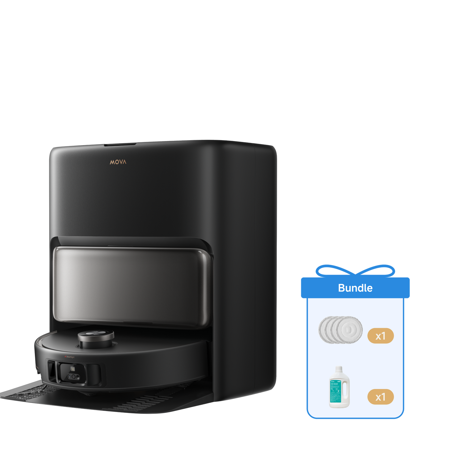 Mova V50 Ultra Complete Zwart + Dweilpad + 1L reinigingsmiddel