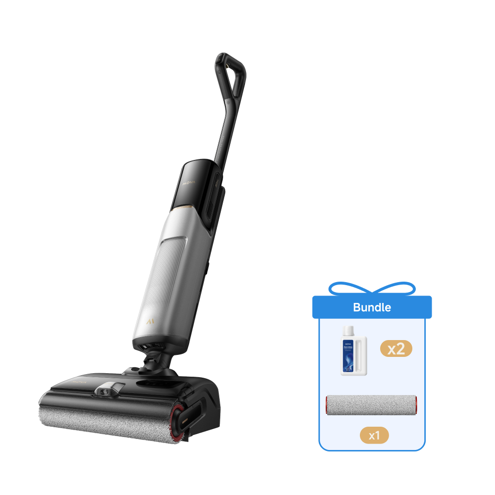 MOVA X4 Pro Nat- en droogstofzuiger + Mova Schoonmaakmiddel*2 + Mova Borstelrol voor nat&droog reiniger M10/X4 Pro/X4 Mix