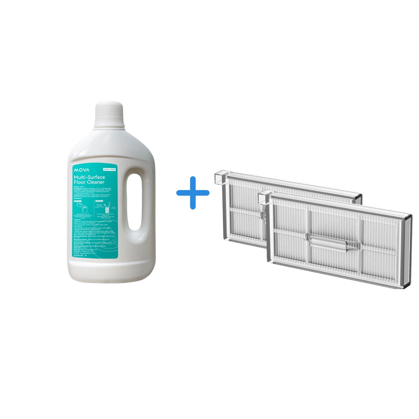 Reinigingsoplossing (1 L) + Stoffilter voor MOVA S70 Roller/S70 Ultra Roller