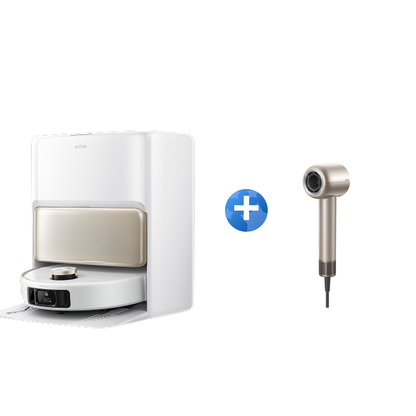 Mova V50 Ultra Complete Robotstofzuiger + MOVA Shine 10 Föhn Goud