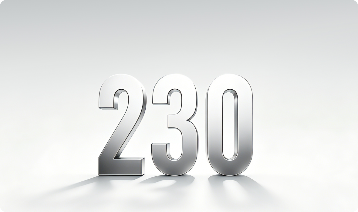 230 t/min* - hoog toerental