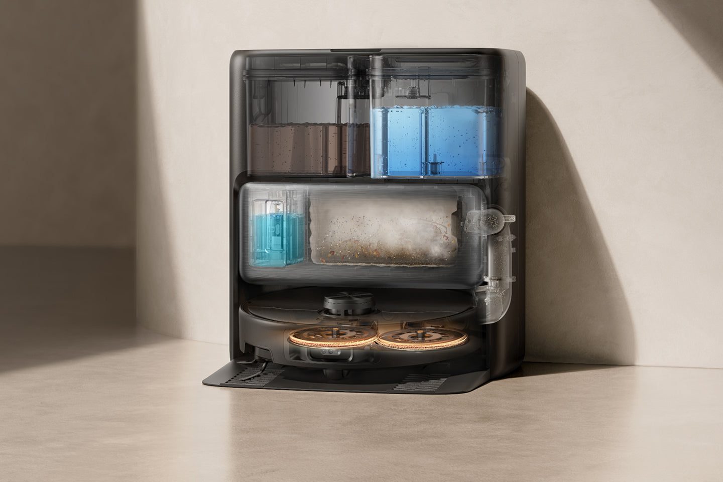 Automatisch bijvullen van reinigingsoplossing