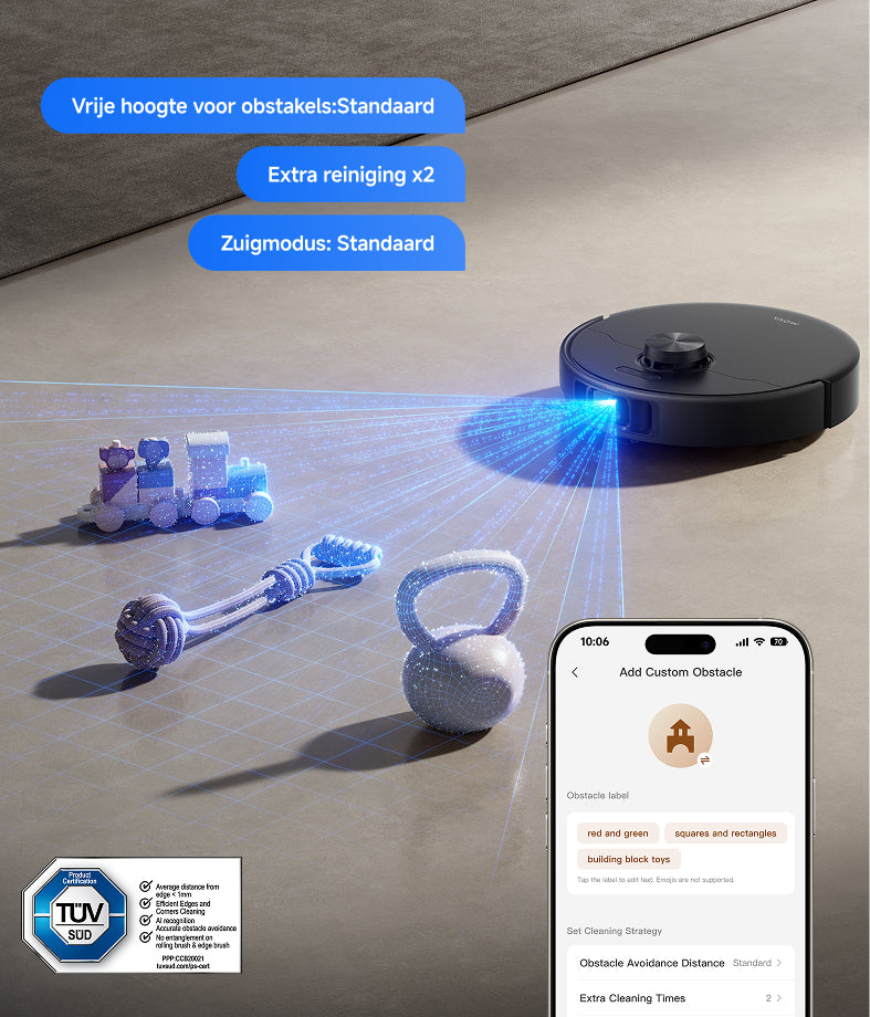 Slimme obstakelvermijding met app-bediening - 