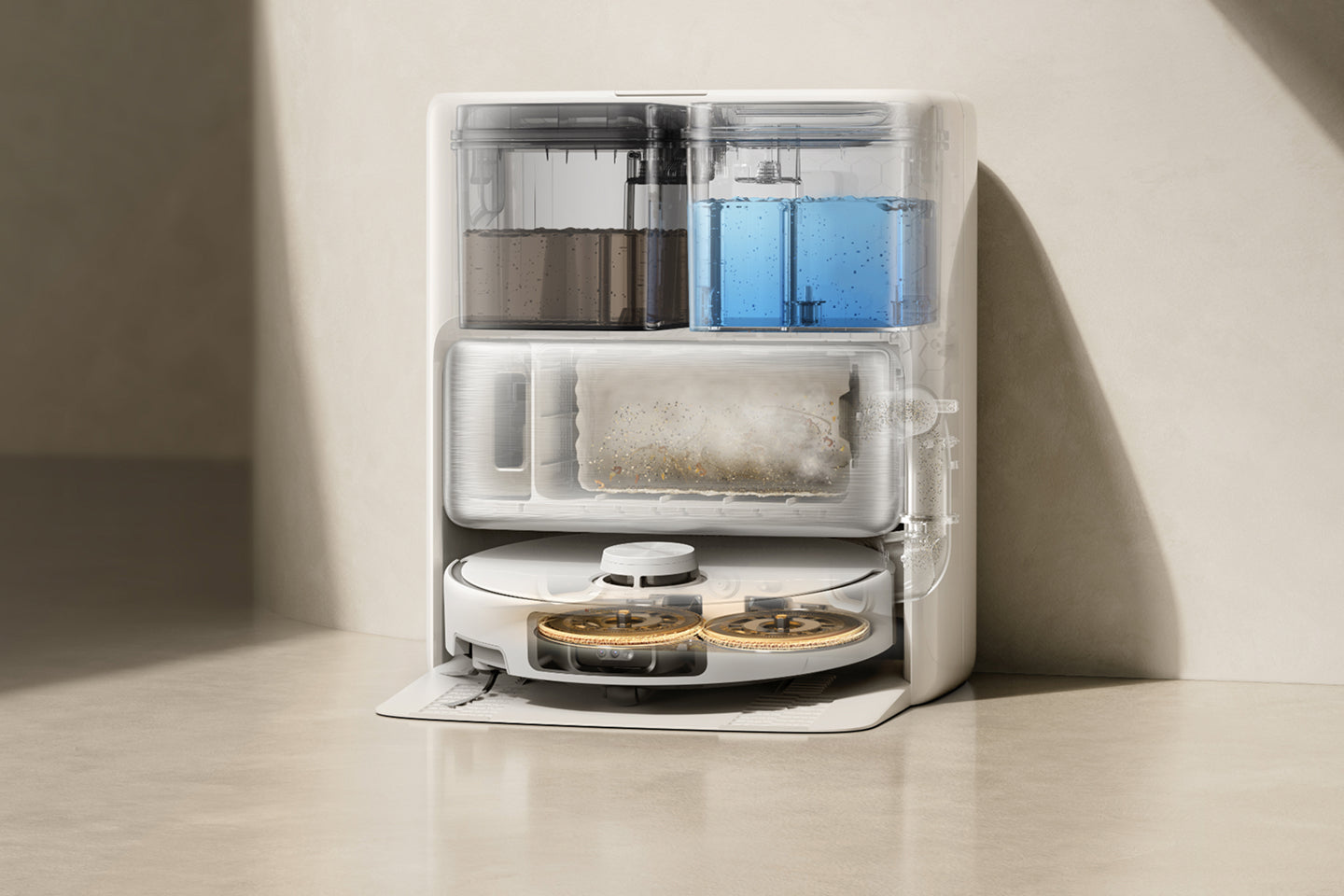 Automatisch bijvullen van reinigingsoplossing