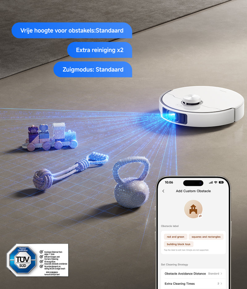 Slimme obstakelvermijding met app-bediening - 