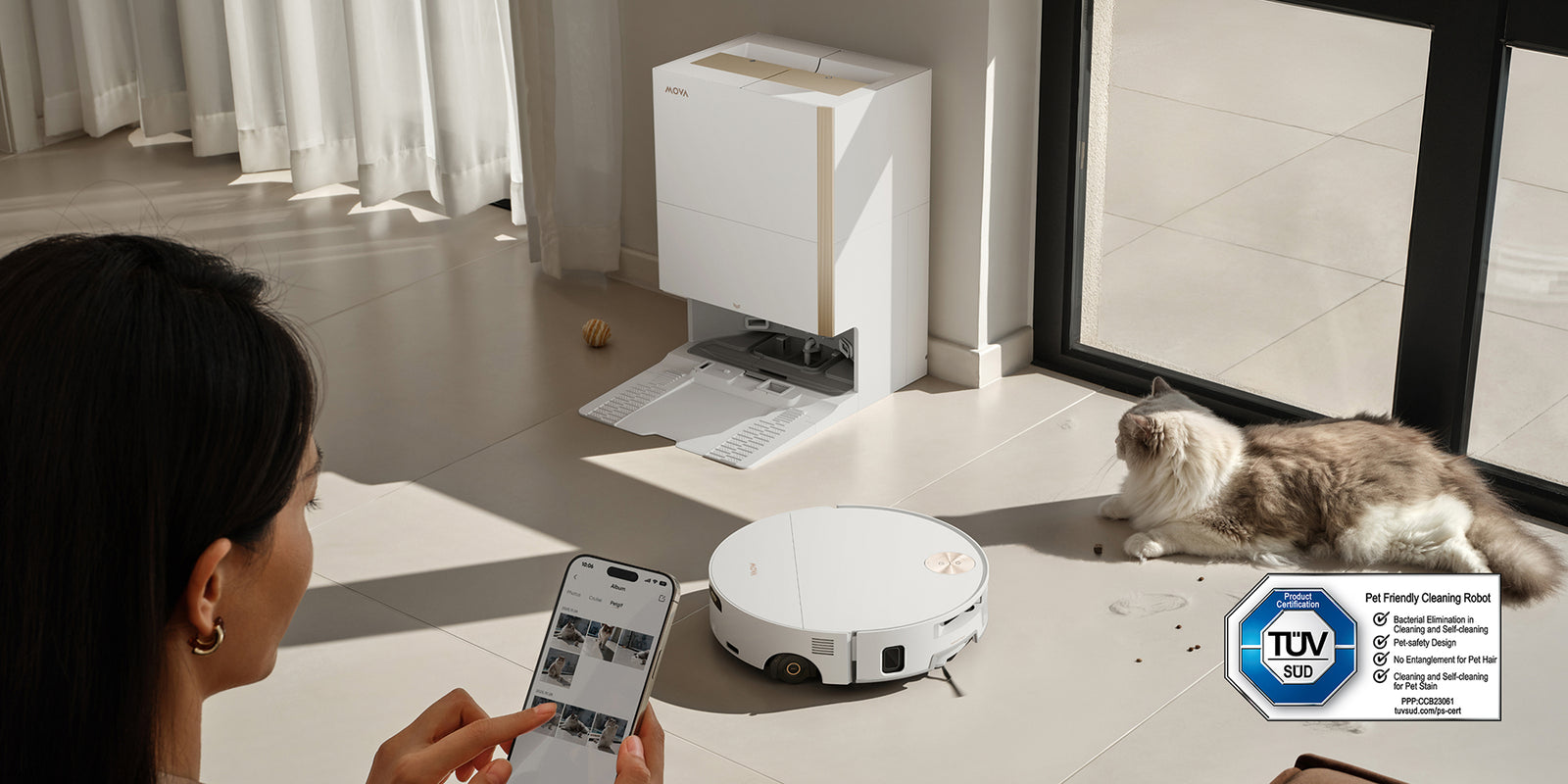 AI PetMate-modus
Reinigt en legt momenten met huisdieren vast - 