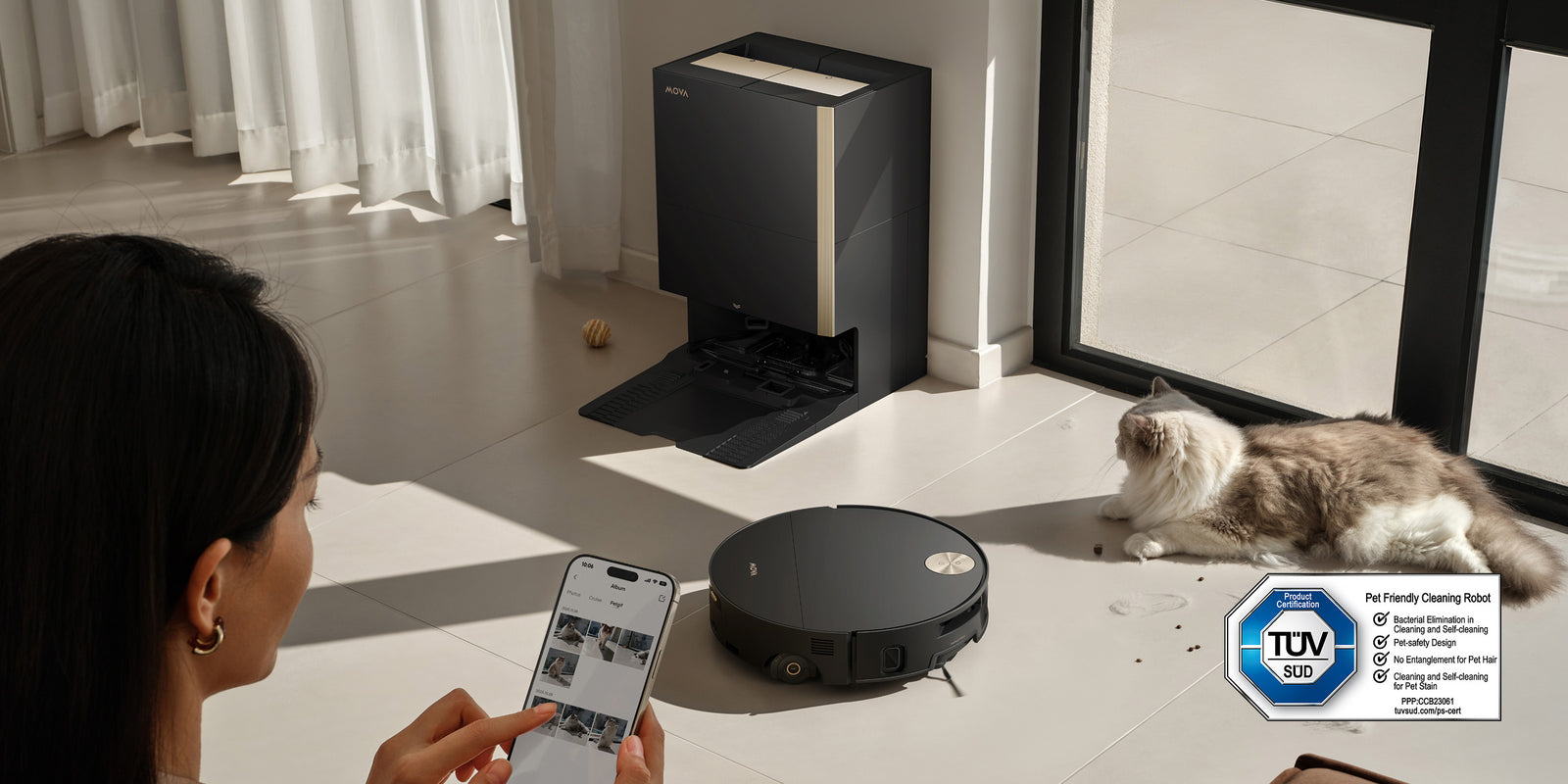 AI PetMate-modus
Reinigt en legt momenten met huisdieren vast - 