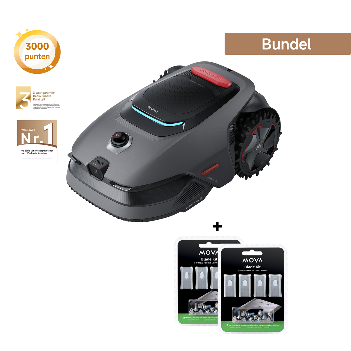 MOVA LIDAX Ultra 1200 Robotmaaier + Vervangingsmessenset*2
