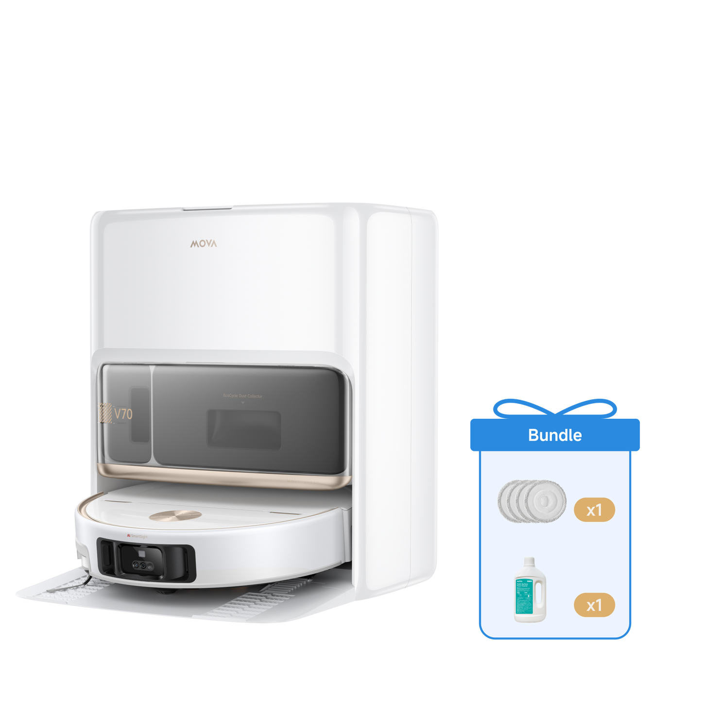 MOVA V70 Ultra Complete X Robotstofzuiger + Dweilpad + 1L reinigingsmiddel