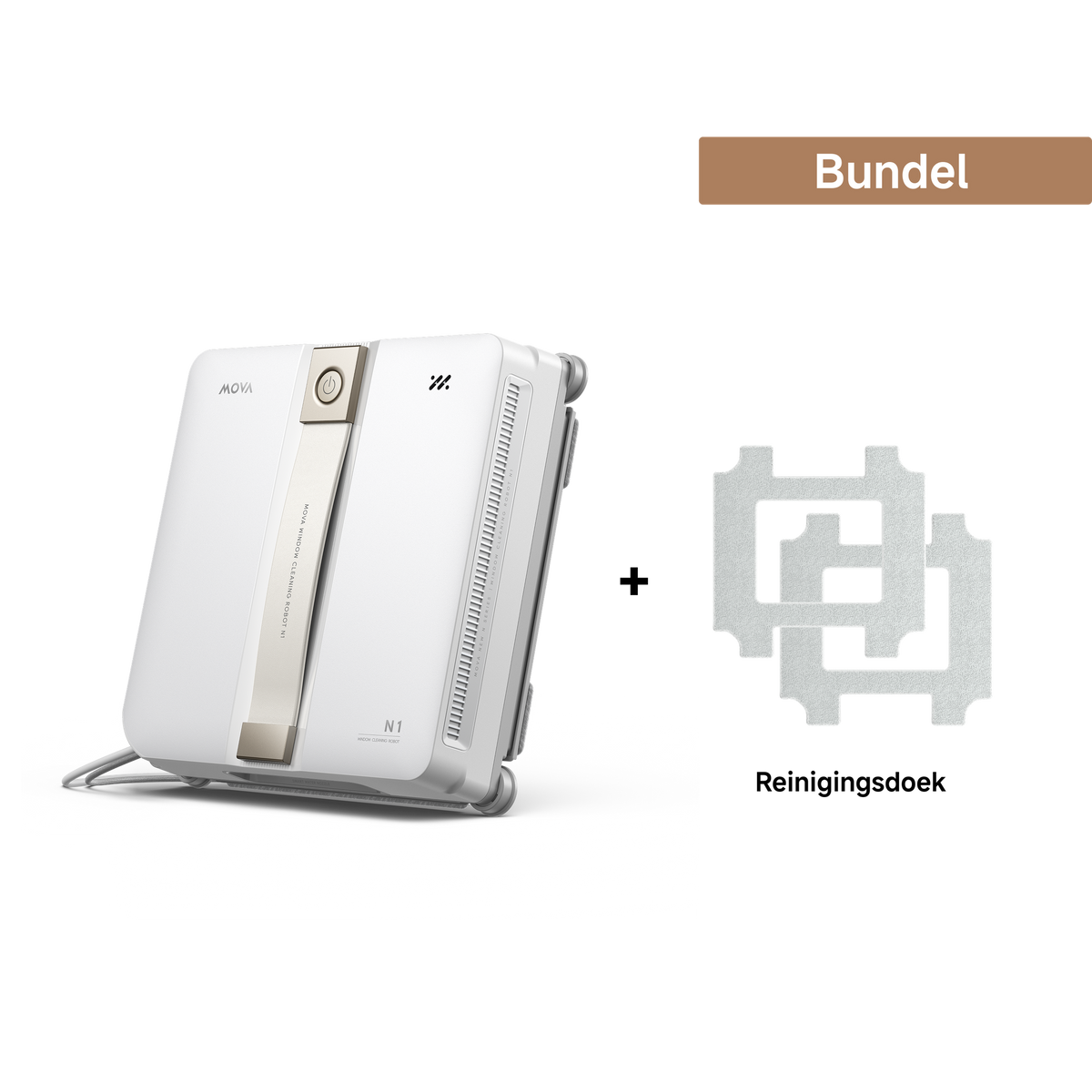 MOVA N1 raamreinigingsrobot Wit + Reinigingsdoek