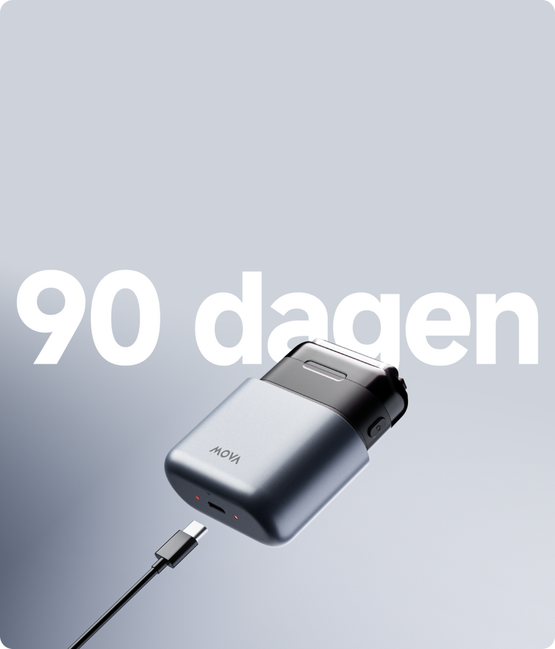 Tot 90 dagen* looptijd, 3 minuten snelladen - 
