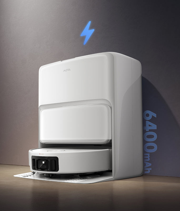 MOVA Z60 Ultra Roller Standalone hoge capaciteit batterij, een hele dag gebruik