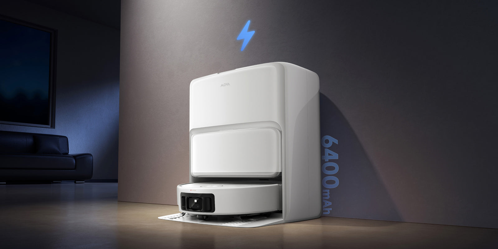 MOVA Z60 Ultra Roller Standalone hoge capaciteit batterij, een hele dag gebruik